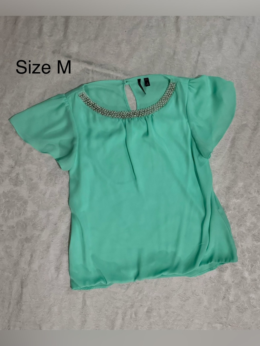 Embellished Mint Green Women's Blouse